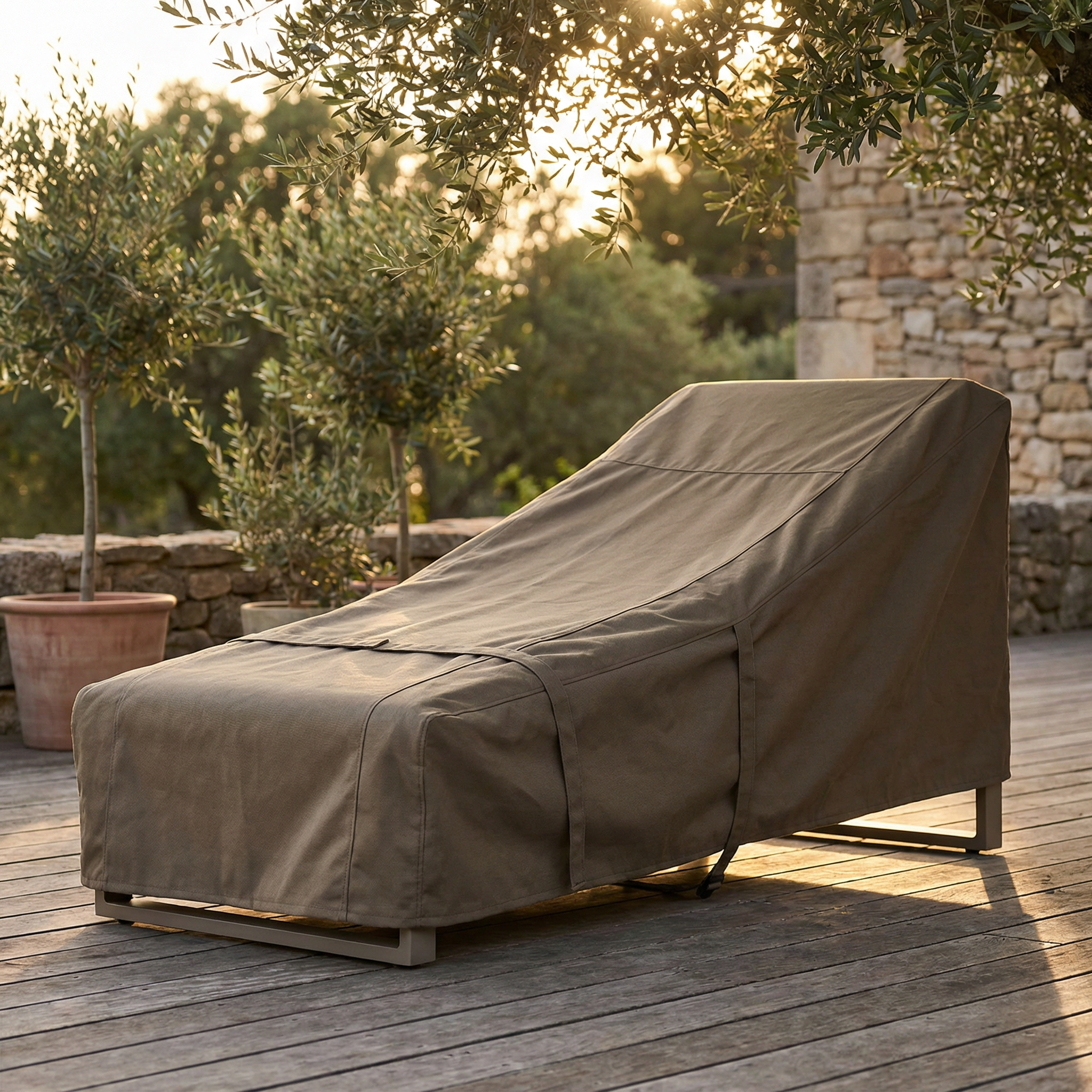 Custom fitted patio lounge chair cover