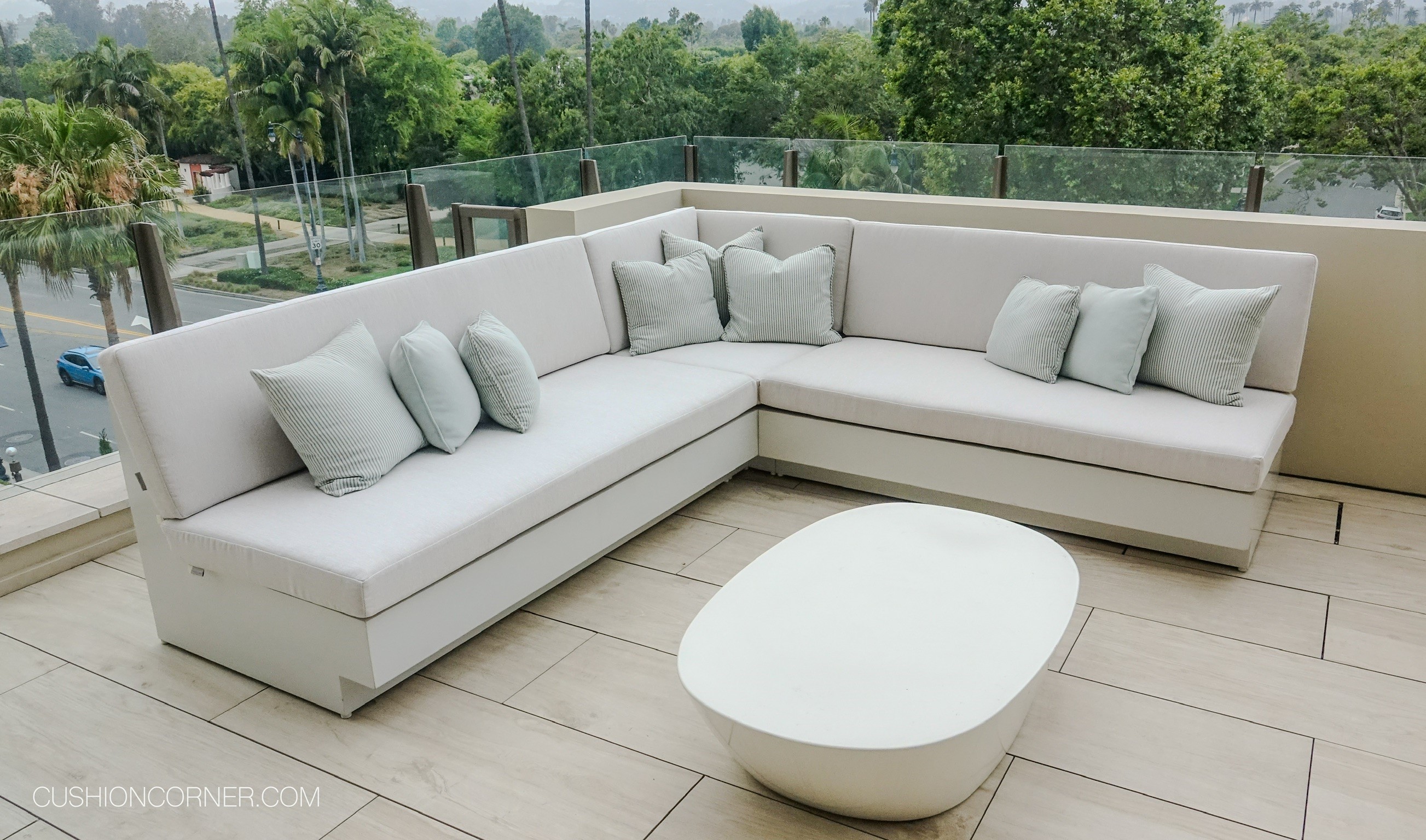 Waldorf Astoria deep sectional outdoor cushions