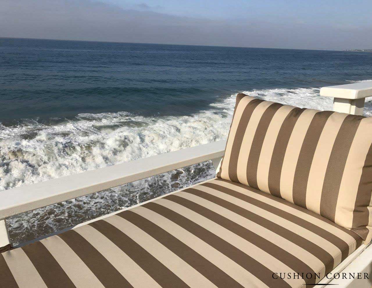 Custom bench cushion and pillow
