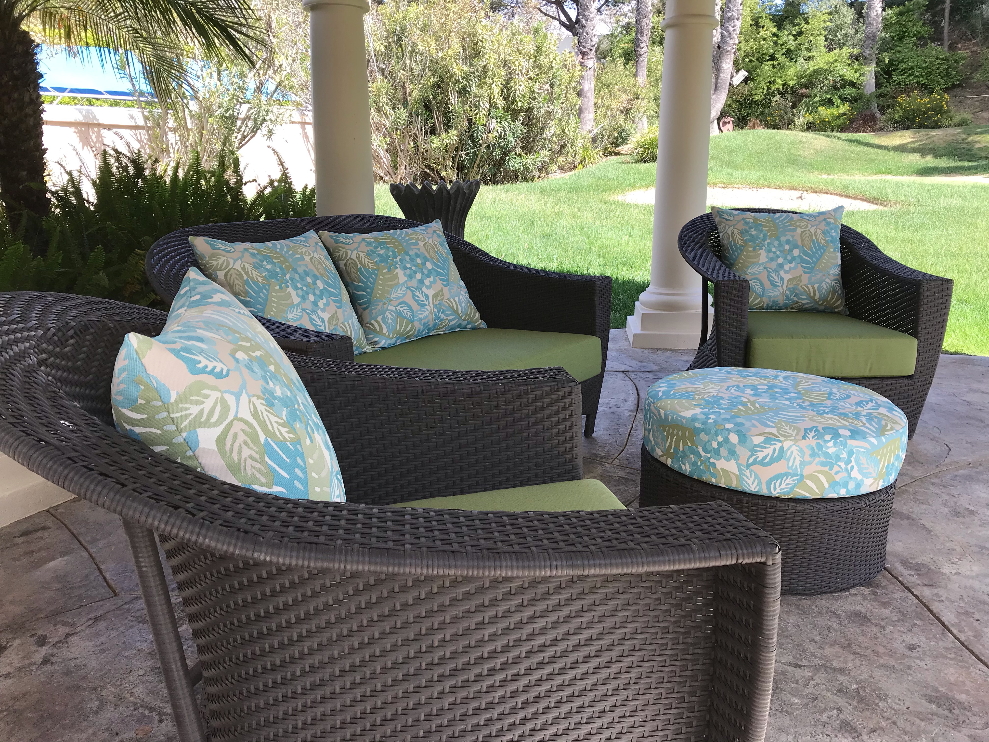 Custom Seat, Back & Ottoman Cushions