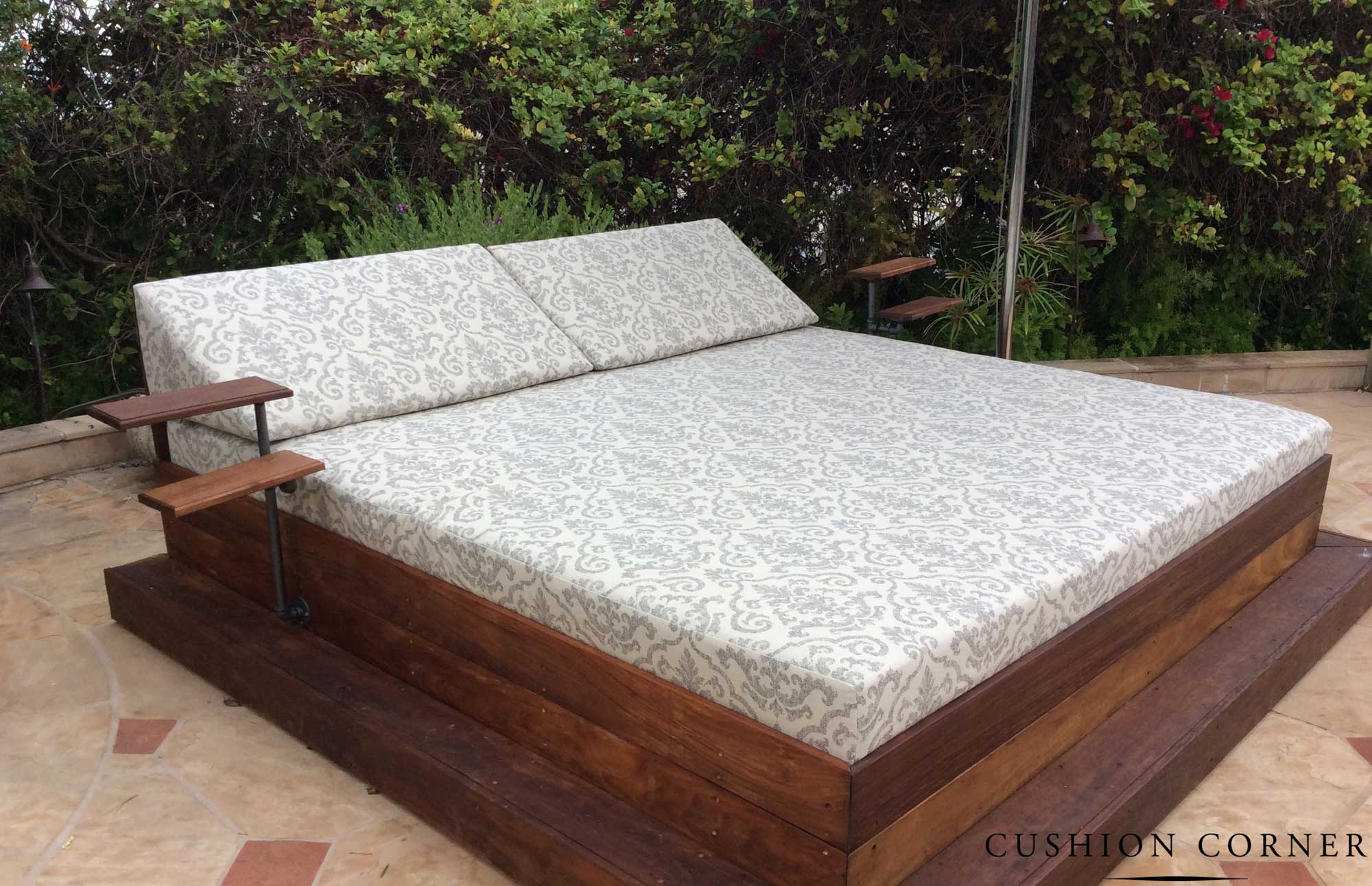 Custom daybed cushion and wedge pillows