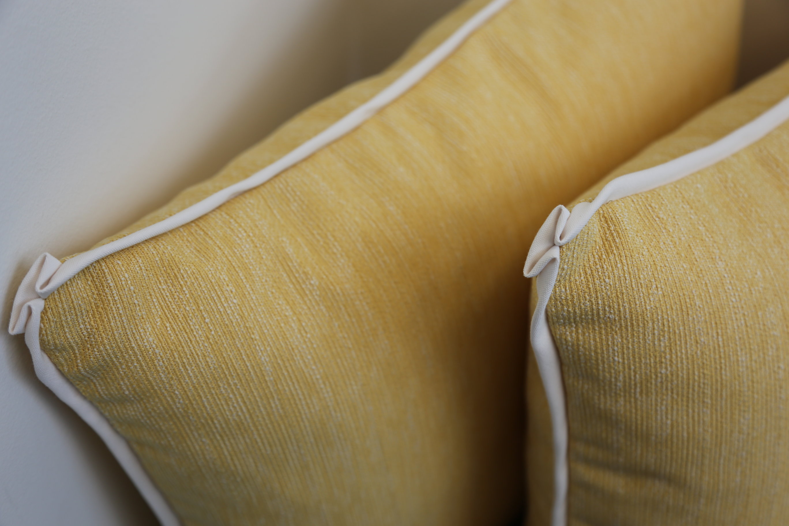 Custom pillows with flange detail