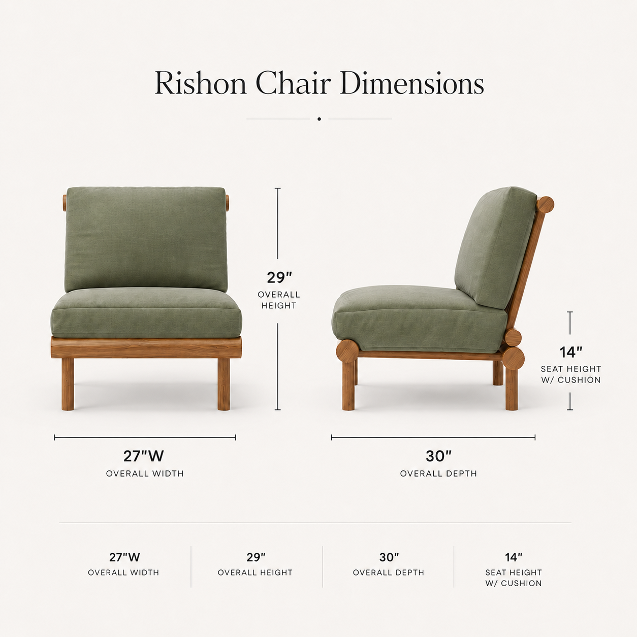 Rishon Lounge Chair Dimensions Diagram