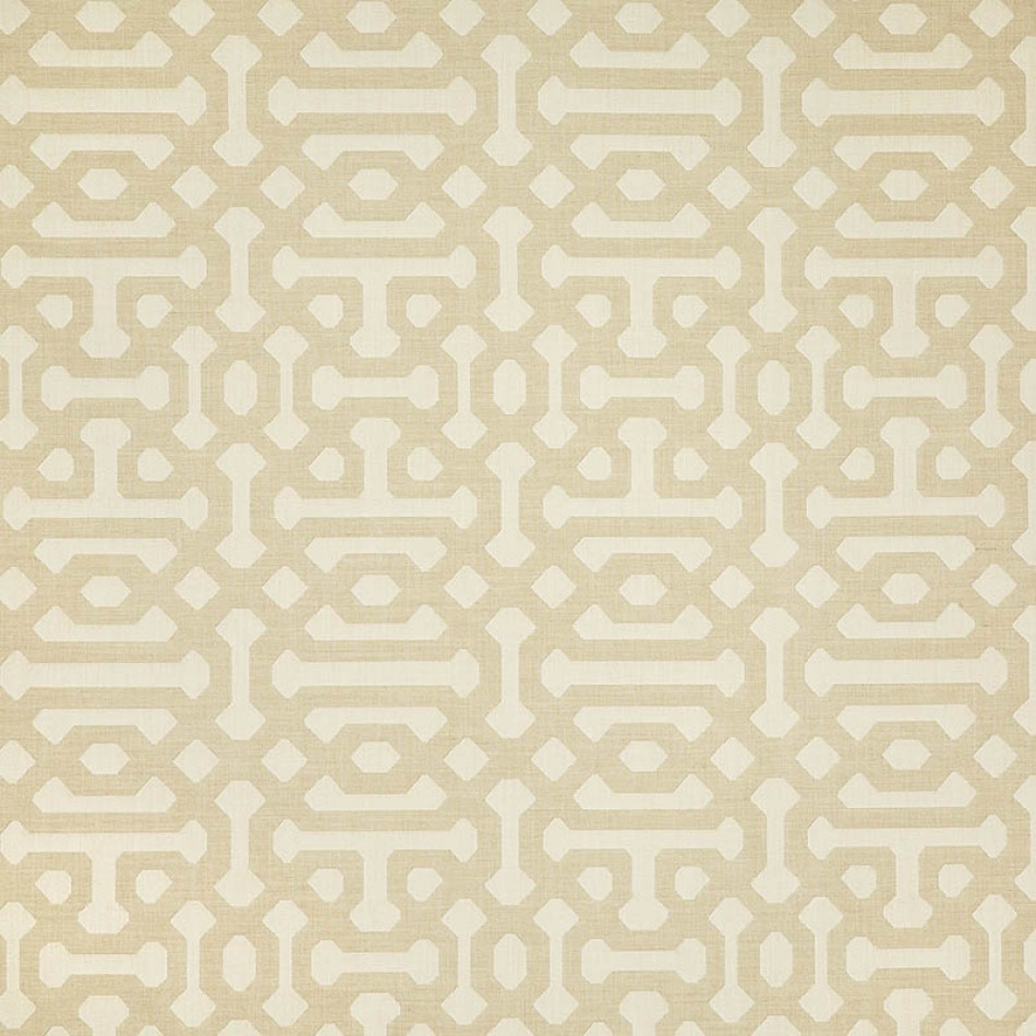 Fretwork Flax Fabric Swatch